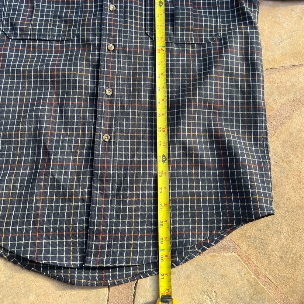 Filson Northwest Wool Shirt Navy Blue Yellow Red Plaid Grid Dress Button Up - Picture 9 of 12